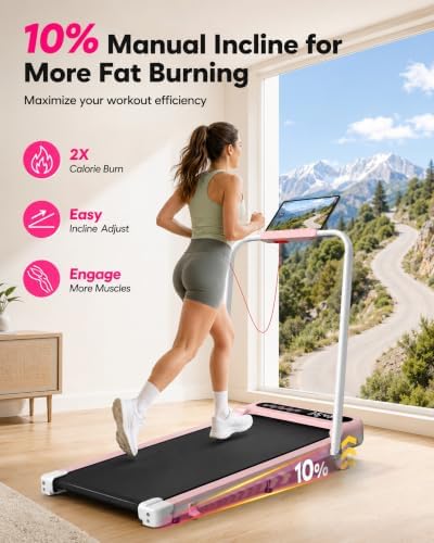 Cardirun Walking Pad with Incline and Stable Handle Bar, Foldable Treadmill - Image 2