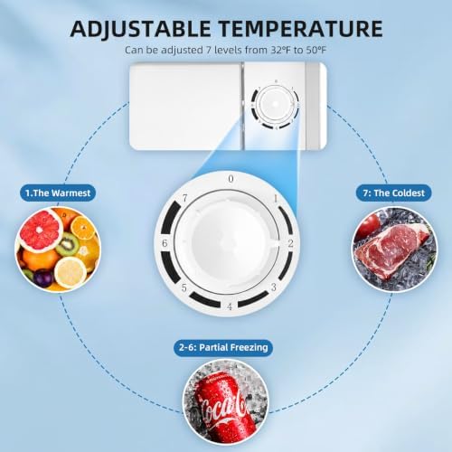 Antarctic Star Compact Refrigerator Mini Fridge with Single Reversible Door,Wire Shelf,Defrost Button, for Bedroom/Office/Dorm,1.3 Cu. Ft,White - Image 6