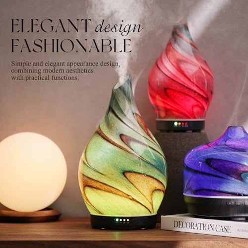 Porseme 280ml Remote Essential Oil Diffuser 3D Glass Ultrasonic Mist 7H - Image 7
