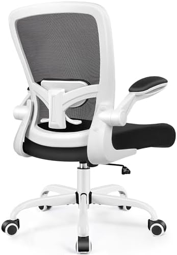 FelixKing Office Chair, Ergonomic Desk Chair Breathable Mesh Chairs Adjustable High Back Lumbar Support Flip-up Armrests, Executive Rolling Swivel Comfy Computer Chairs Home Office White by FelixKing