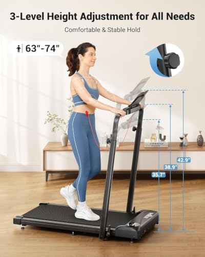 THERUN Walking Pad with Handle Bar, Under Desk Walking Treadmill for Home - Image 3