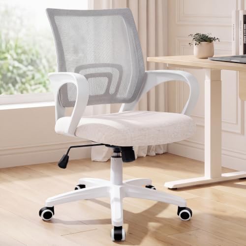 NEO CHAIR Office Computer Chair Ergonomic Mid-Back Mesh Desk Chair, Ivory by NEOCHAIR