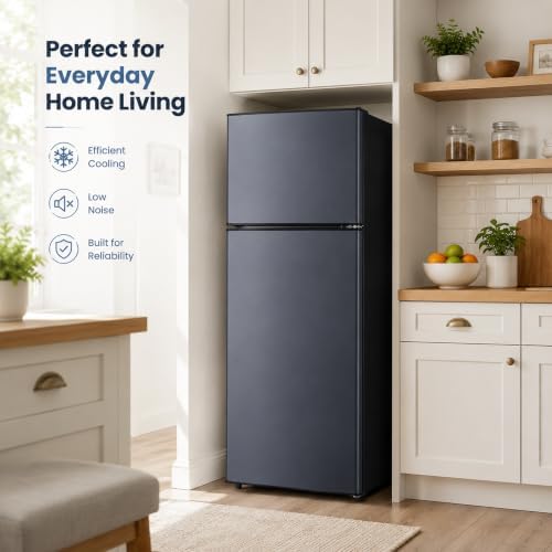 8.5 Cu.Ft Mini Fridge with Freezer, 2-Door Compact Refrigerator for Dorm/Office/Bedroom, Energy Efficient & Quiet, Blue - Image 7