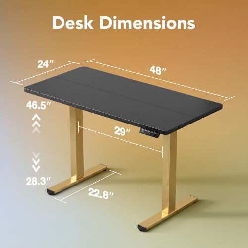 HUANUO 48x24 Inch Electric Standing Desk, Height Adjustable - Image 3