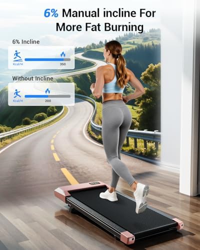 Superun Walking Pad with 6% Incline, 2.5HP Treadmill, 0.6-3.8 MPH, 300 lbs - Image 2