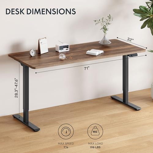 FLEXISPOT 71"x32" Electric Standing Desk, Black Walnut - Image 2