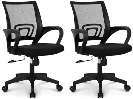 NEO CHAIR Office Computer Ergonomic Mid-Back Mesh Desk Chair, Black 2pack by NEOCHAIR