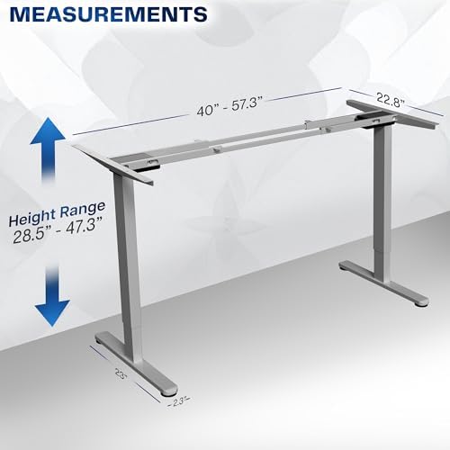 VIVO Gray Dual Motor Electric Standing Desk Frame, DESK-E-200G - Image 3
