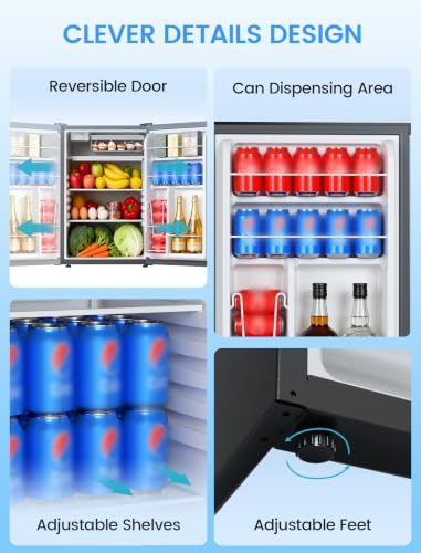 COWSAR 4.5 Cu.Ft Mini Fridge with Freezer for Bedroom Dorm, Black - Image 5