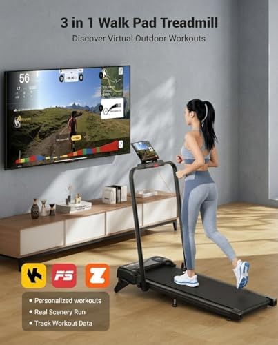 THERUN Walking Pad with Handle Bar, Foldable Under Desk Walking Pad - Image 2