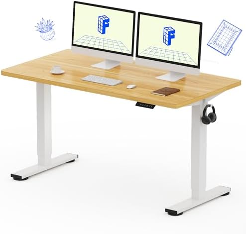 FLEXISPOT EN1 55"x28" One-Piece Standing Desk, Maple by Unknown