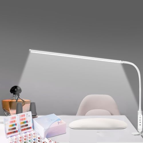 CGBE Nail Light for Desk, 23.6" Nail Desk Lamp with 360° Flexible Gooseneck by CGBE