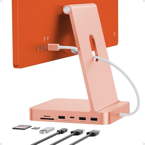 USB C HUB for iMac 24 inch M1/M3/M4 with M.2 NVMe 4TB SSD Enclosure by PULWTOP