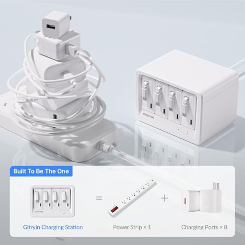 Gitryin 12-in-1 Desktop Charging Station, 260W USB Retractable GaN Charger - Image 5