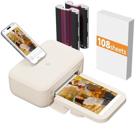 HPRT CP4100 4x6 Portable Photo Printer with 108 Sheets+2 Ribbons, Wi-Fi by HPRT