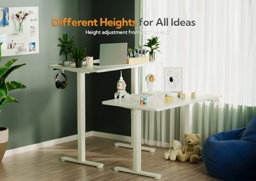 Claiks Electric Height Adjustable Standing Desk, 32x19 Inch, White - Image 5