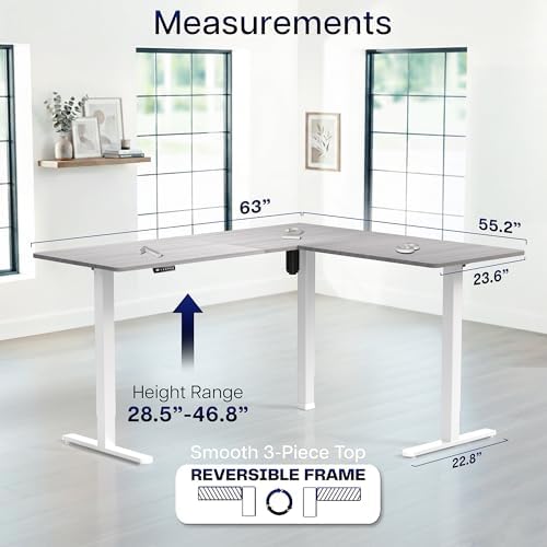 VIVO Dark Gray 63 x 55 in Corner Standing Desk, DESK-E3CTWG - Image 5