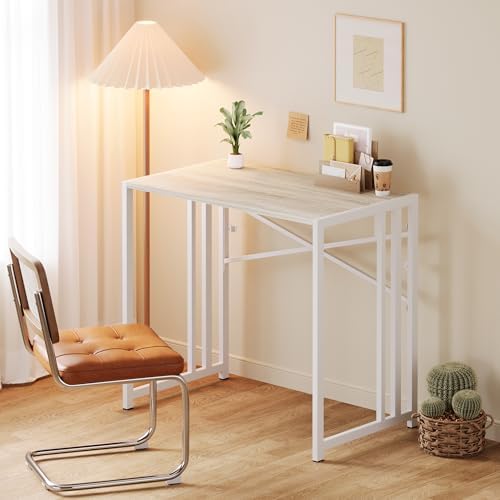 Lutown-Teen Small Folding Desk 35 inch, Beige - Image 2