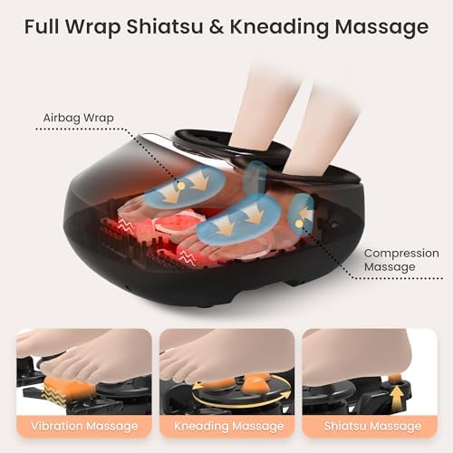 COMFIER Shiatsu Foot Massager with Heat,Feet Massager Machine for Plantar Fasciitis Neuropathy, Gifts for Him/Her, Remote Control,Pause Function,UP to Men Size 13, Foot Massage - Image 4