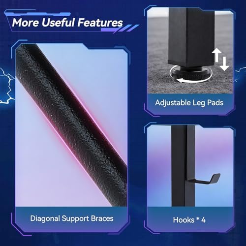 66" L Shaped Gaming Desk Reversible Corner Desk for Home Office - Image 5