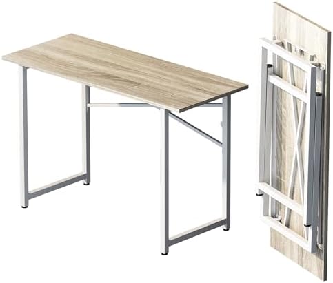 Lutown-Teen Folding Desk 47 inch No Assembly Required, Beige by Lutown-TeenHome