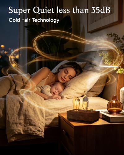 Waterless Diffuser, Rechargeable Battery 9H Runtime,3 Color Light with Bulb - Image 4