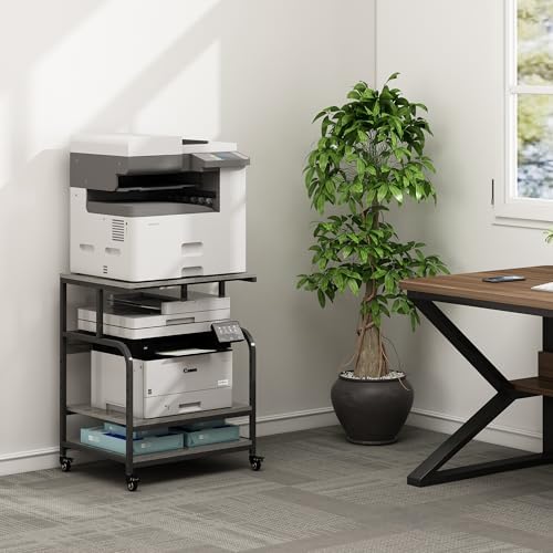 Fannova Gray Printer Stand, 23.6"x18.9" Large Printer Table with Storage - Image 6