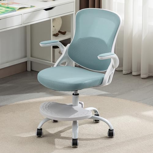 Kids Desk Chair,Ergonomic Study Chair with Adjustable Height,Swivel Mesh Desk Chair with Wheels,Home Office Chair for Children in Home Bedroom Blue by MINPINSER
