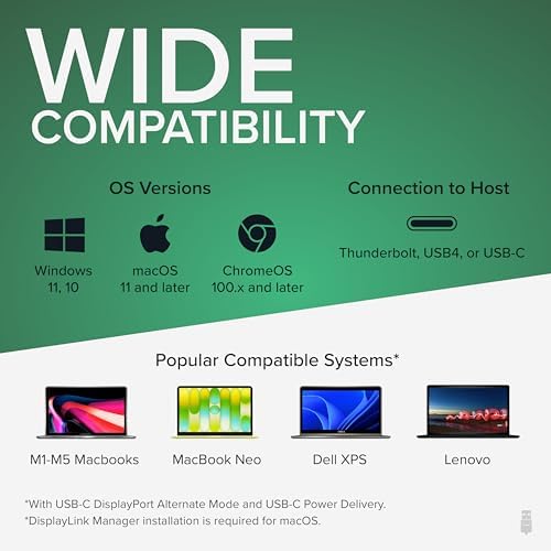 Plugable USB C Triple Display Docking Station | 100W PD, 3x HDMI (1x 4K 30Hz, 2x 1080p 60Hz), 6x USB 5Gbps Ports | Windows, macOS, ChromeOS Compatible - Enhance Productivity with Multi-Monitor Support - Image 6
