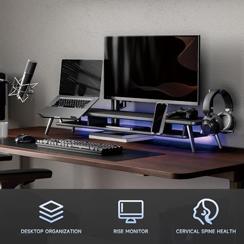 Fenge 42.5-Inch Monitor Stand Riser with Laptop, Phone & Headphone Holders - Image 2