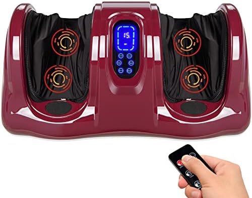 Best Choice Products Shiatsu Foot Massager for Pain Relief, Plantar Fasciitis, Neuropathy, Blood Circulation, Remote Control w/Compact Design - Burgundy by BestChoiceProducts