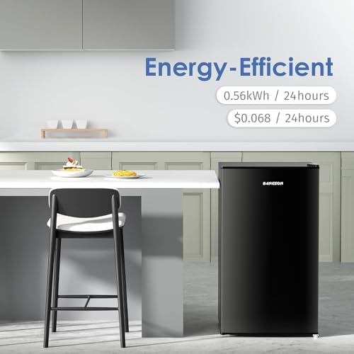 BANGSON Mini Fridge with Freezer, 3.2Cu.Ft, Single Door Small Refrigerator, Energy-efficient, Low Noise, Mini fridge for Bedroom Dorm and Office, Black - Image 5