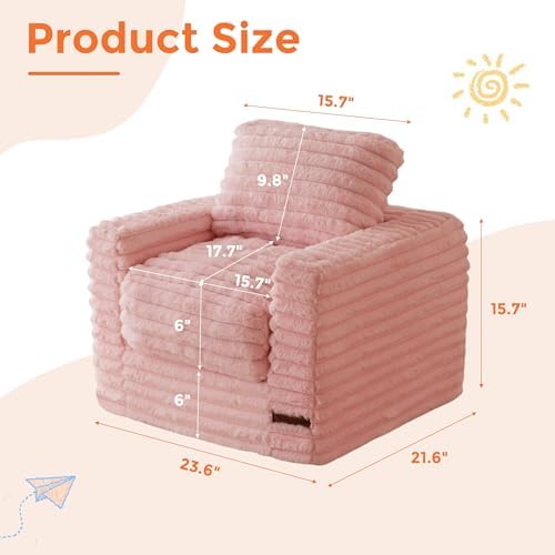 MAXYOYO Kids Bean Bag Chair, Comfy Upholstered Bean Bag Sofa with Filler - Image 2
