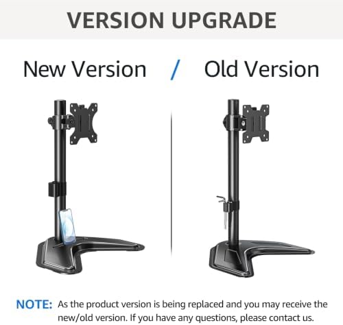 MOUNTUP Single Monitor Stands, Freestanding VESA Monitor Desk Mount fits 13'' to 32'' Computer Screen with Height Adjustable, Swivel, Tilt, Rotation, 17.6 lbs Load, For Home Office, VESA 75x75/100x100 - Image 5
