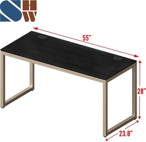 SHW 55-Inch Commercial-Grade Office Computer Desk, Espresso - Image 3