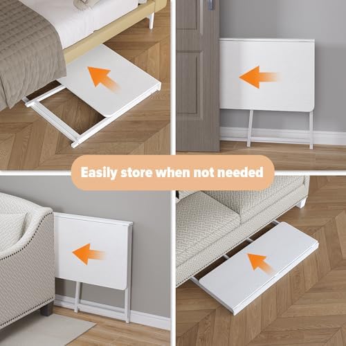 WOHOMO Folding Desk, 47.2" Foldable Computer Desk for Bedroom, Space Saving Computer Table Writing Workstation for Home Office, Easy Assembly, White - Image 3