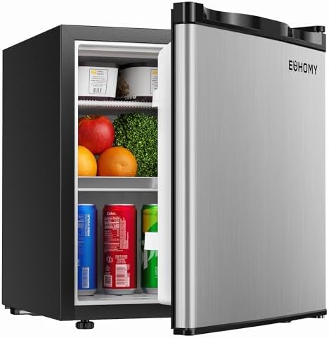 EUHOMY 1.7 Cu.Ft Mini Fridge, Compact Refrigerator for Dorm, Silver by EUHOMY