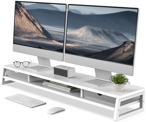 Fenge Dual Monitor Riser, 42.5 Inch Large Computer Monitor Stand by Fenge