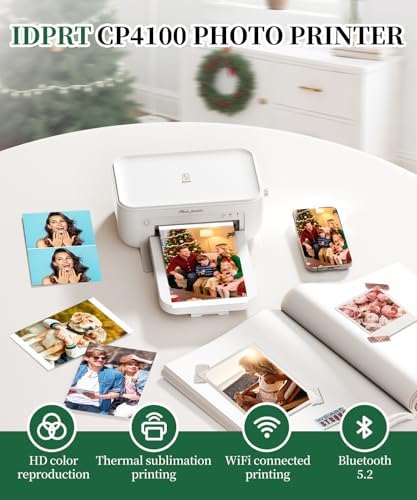 iDPRT 4x6 Photo Printer - 108 Sheets & 2 Ribbon, Instant Picture Printer for iPhone, Android - Thermal Dye Sublimation, WI-Fi Connnecting, Color Photo Printers for Home Use - Image 2