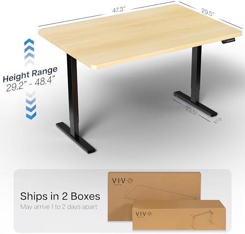 VIVO Light Wood 48 x 30 in Standing Desk, DESK-KIT-1B5C - Image 3