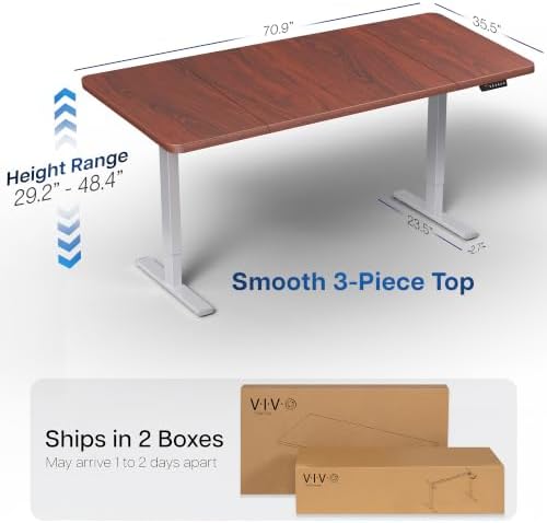 VIVO Dark Walnut 71 x 36 in Standing Desk, DESK-KIT-1G7D-36 - Image 3