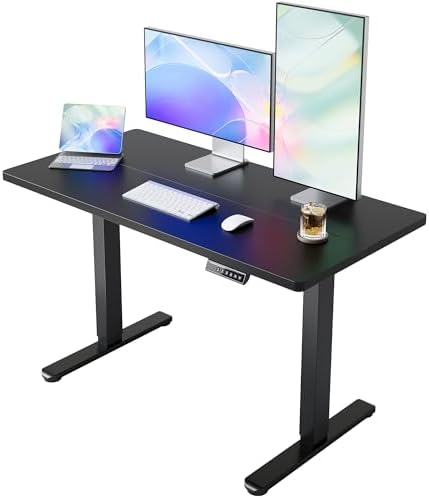HUANUO 55x28 Inch Electric Standing Desk, Height Adjustable, Black by HUANUO