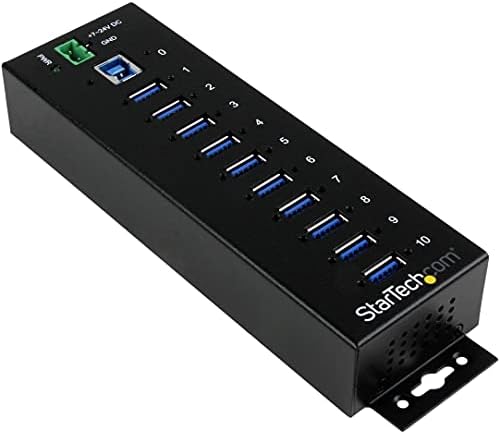StarTech 10-Port Industrial USB 5Gbps Hub, Mountable, TAA (ST1030USBM) by StarTech