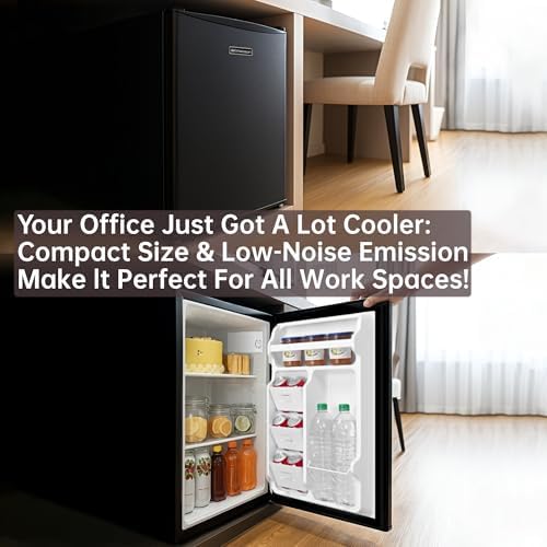 Emerson CR2700B-A Compact Refrigerator 2.7 Cu Ft, ENERGY STAR Mini Fridge with Adjustable Thermostat, Reversible Door, Glass Shelves, Manual Defrost, Black - Image 6