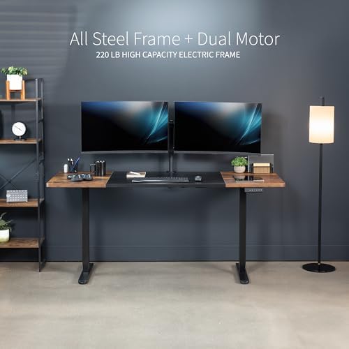 VIVO Black/Vintage Brown 71 x 30 in Standing Desk, DESK-KIT-E2B7BN - Image 6