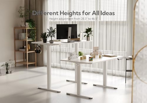 Claiks Electric Height Adjustable Standing Desk, 48x24 Inch, White - Image 4