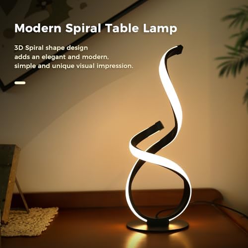 2 Pack Modern Table Lamps for Nightstand, LED Spiral Touch Light - Image 3