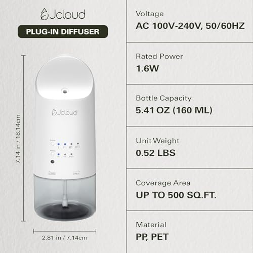 JCLOUD Waterless Plug in Scent Diffuser for Essential Oils, 2 Pack, White - Image 2