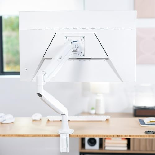 VIVO Premium Aluminum Height Adjustable Single Monitor Articulating Desk Mount Stand with Pneumatic Arm, Fits up to 32 inch Screen, White, STAND-V001QW - Image 4