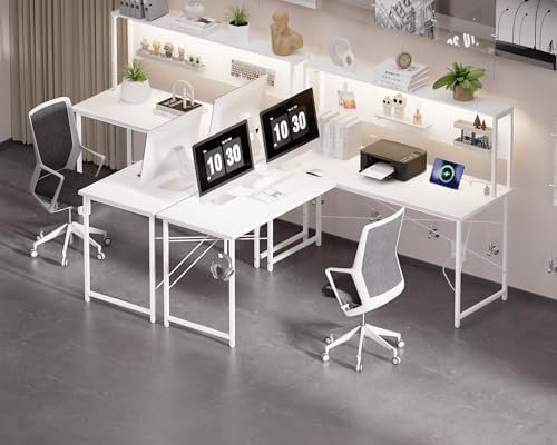 Pamray 60 Inch L Shaped Gaming Desk with Shelves and Storage - Image 2